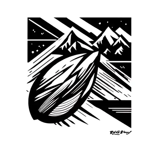 Mountain rugby conviviality tattoo design idea