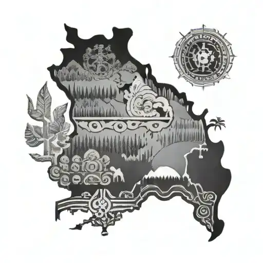 indigenous and colombia map  tattoo design idea