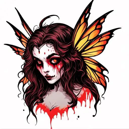 evil fairy tattoo design idea