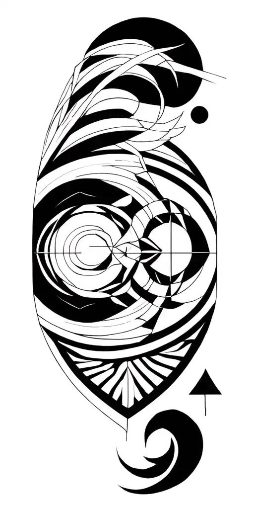 Japanese style, Scandinavian style, rune circle, tattoo design idea