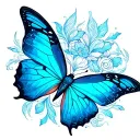 psychedelic Blue Butterfly tattoo design idea
