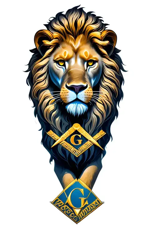 lion Freemason symbol incorporated within tattoo design idea
