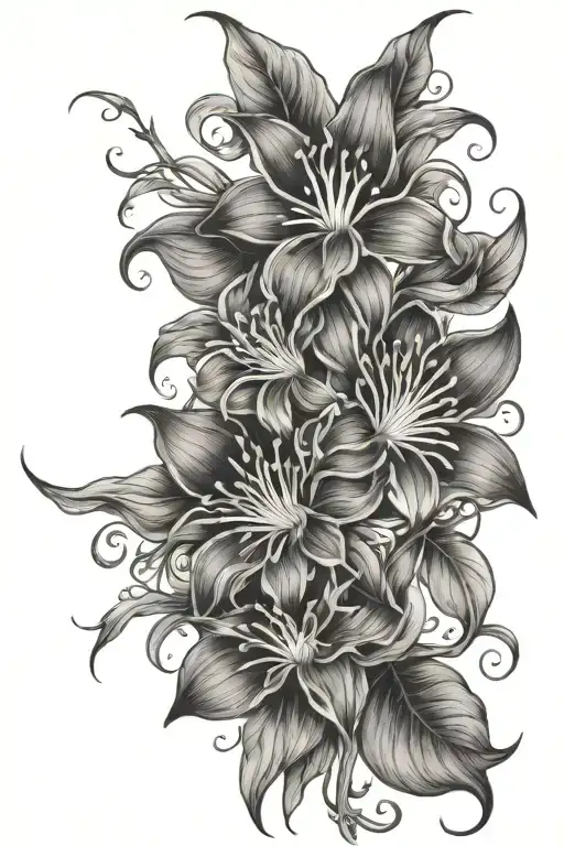 Stick together through Thick and thin moonflower vine tattoo design idea