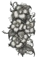 Stick together through Thick and thin moonflower vine tattoo design idea