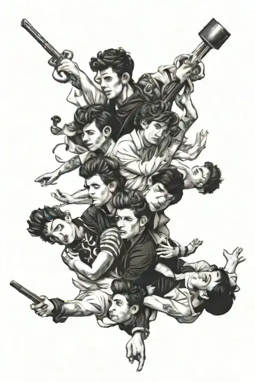 one direction representing a different tattoo design idea