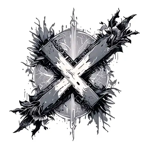 Cybersigilism Cross tattoo design idea