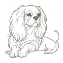 cavalier King Charles spaniel with a cat  tattoo design idea