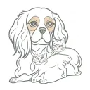 cavalier King Charles spaniel with a cat  tattoo design idea