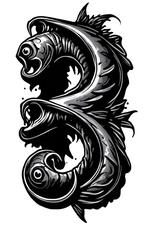 fish hooks looking like number 3 tattoo design idea