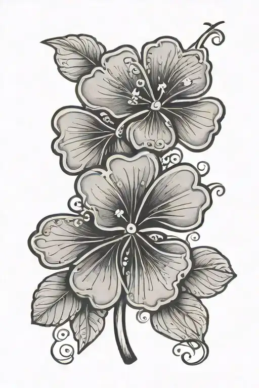 Ruffy Gear 5 leaf clover tattoo design idea
