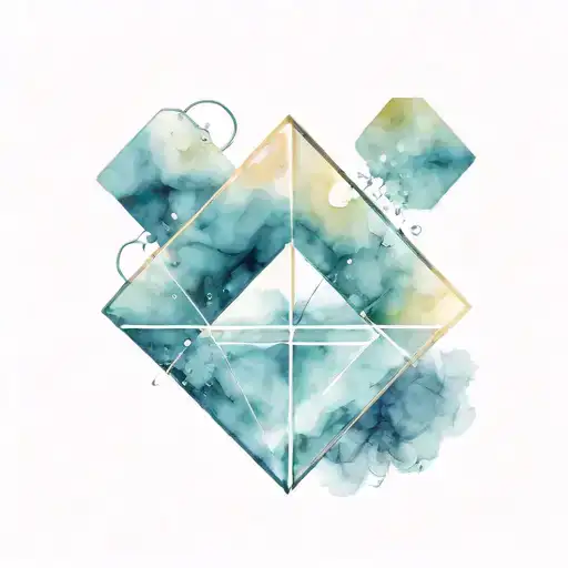 space geometric diamond shaped line tattoo design idea