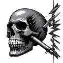welding skull tattoo design idea