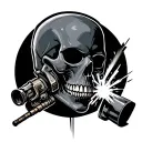 welding skull tattoo design idea