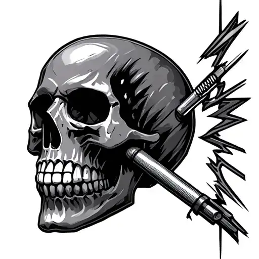 welding skull tattoo design idea