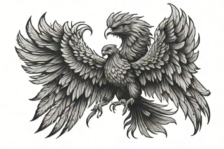 phoenix wings spread tattoo design idea