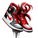 capricorn zodiac red devil and Jordan 1 nike sneakers tattoo design idea