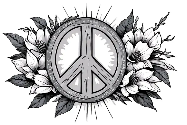 peace sign and everlasting life tattoo design idea