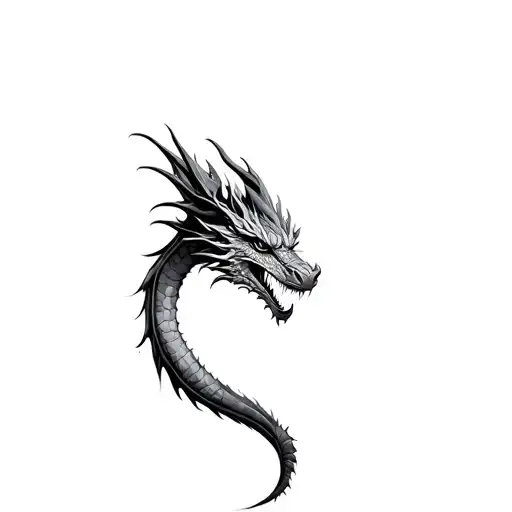 Dotwork Dragon tattoo design idea