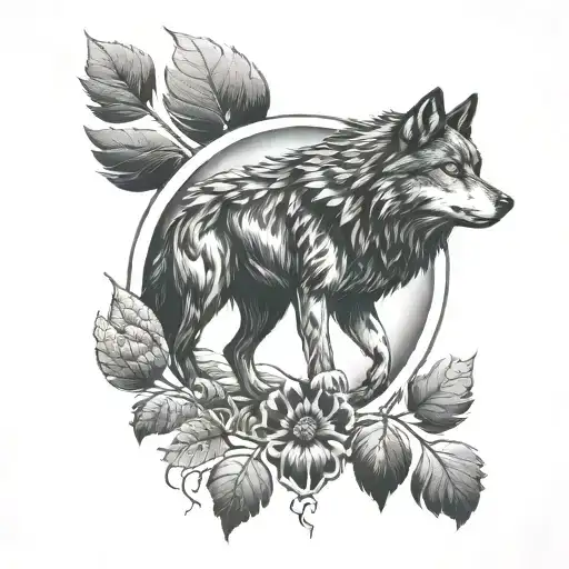 wolf paw print raven inside representing tattoo design idea