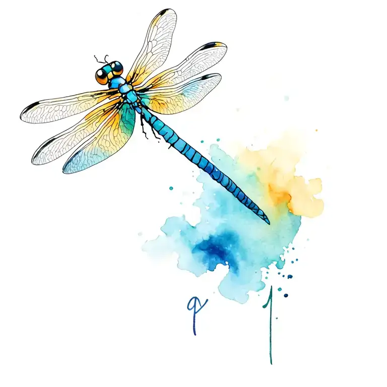 semi colon dragonfly tattoo design idea