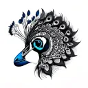 Peacock head tattoo design idea