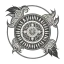 inca medallion tattoo design idea