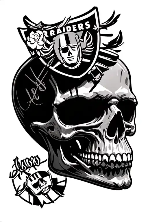 Las Vegas Raiders skull tattoo design idea