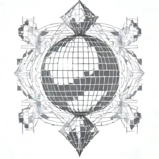 disco ball transforming someone's appearance tattoo design idea