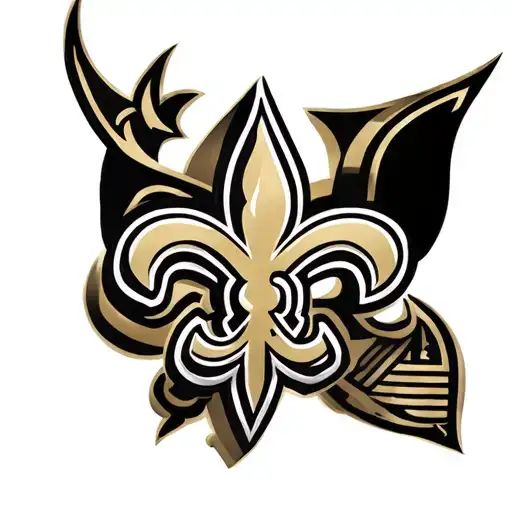 New Orleans Saints logo combined tattoo design idea