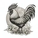 rooster jumping tattoo design idea