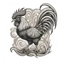 rooster jumping tattoo design idea