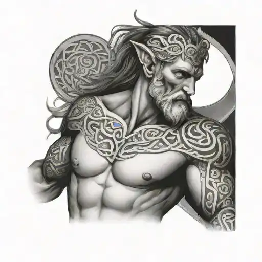 celtic god nude male tattoo tattoo design idea