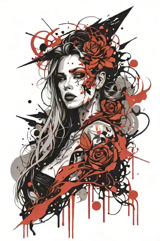 hot witch tattoo design idea