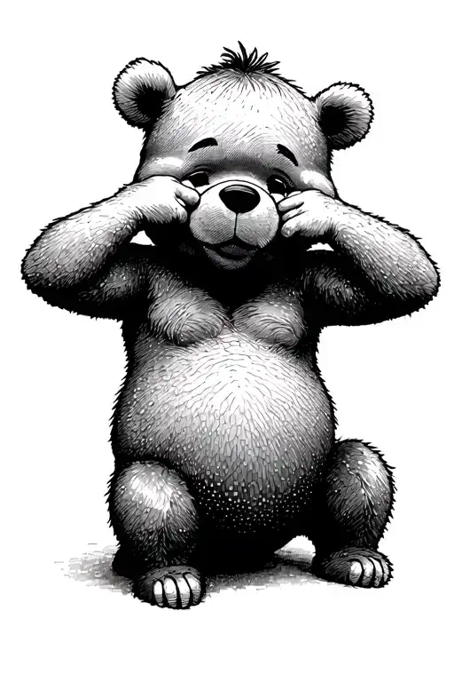Winnie the Pooh see no evil, speak no evil, hear no evil tattoo design idea