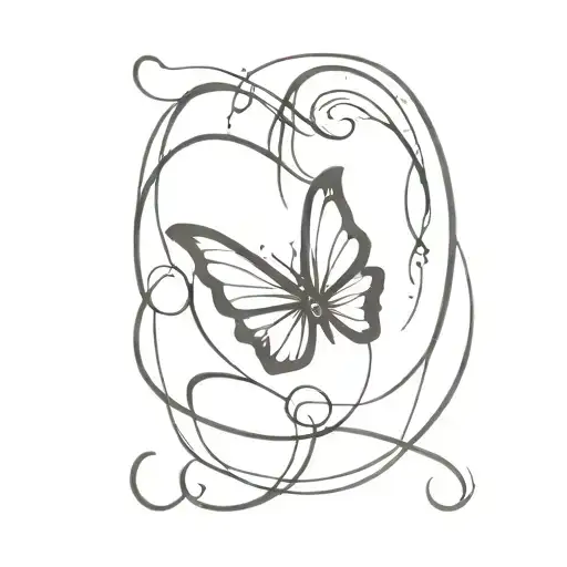 a butterfly that incorporates the 3 numbers 224 incorporated tattoo design idea