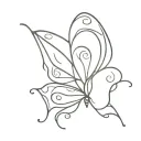 a butterfly that incorporates the 3 numbers 224 incorporated tattoo design idea