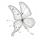 a butterfly that incorporates the 3 numbers 224 incorporated tattoo design idea