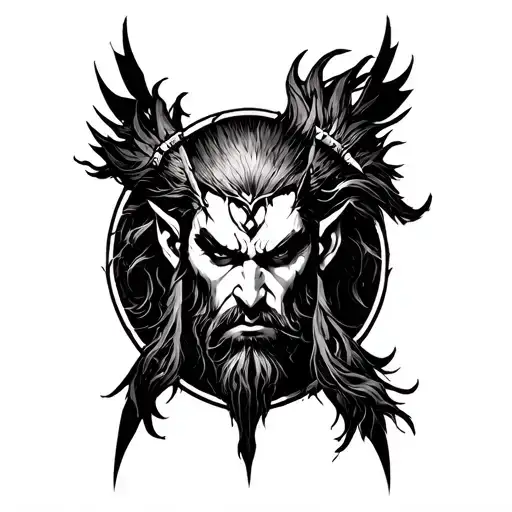 mimir god of war  tattoo design idea