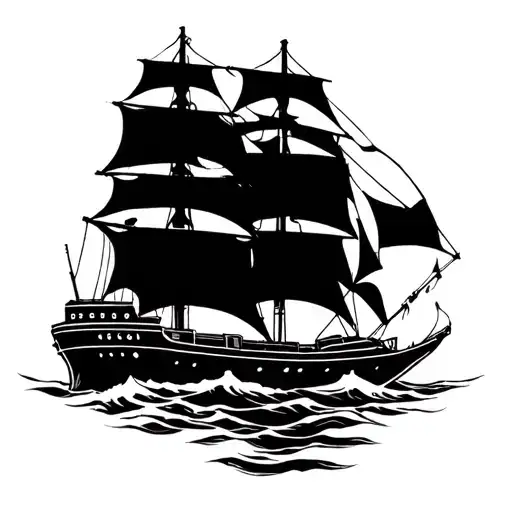 burn the ships simple outline tattoo design idea