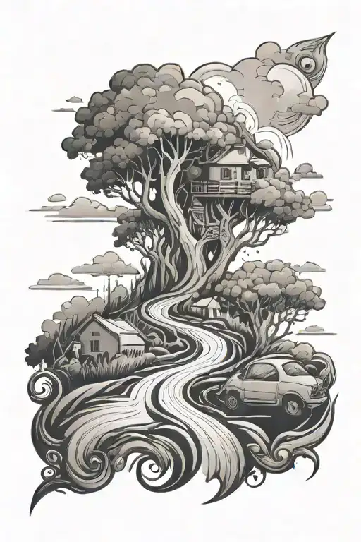 road to riches   tattoo design idea