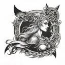 norse mythology sleeve freya tattoo design idea