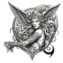 norse mythology sleeve freya tattoo design idea