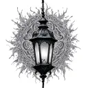 gothic cathedral lantern tattoo design idea