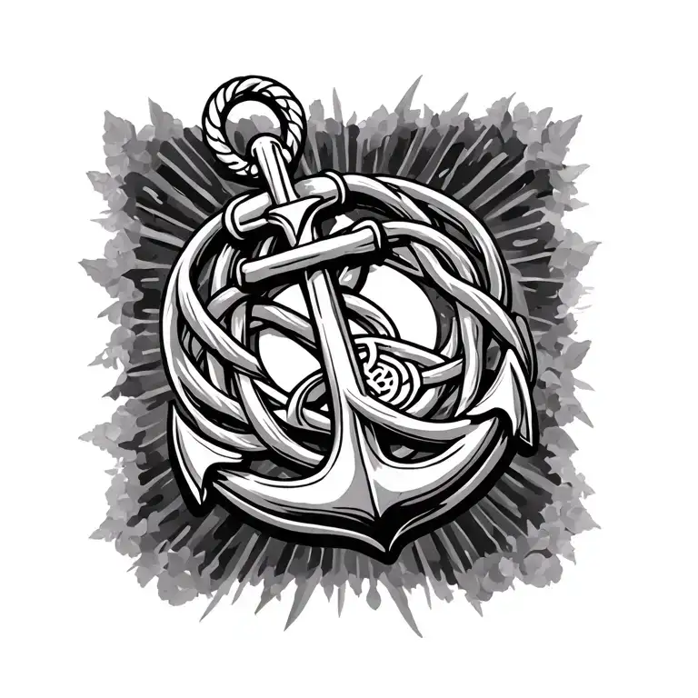 anchor hanging from celtic knot of motherhood symbolic tattoo design idea