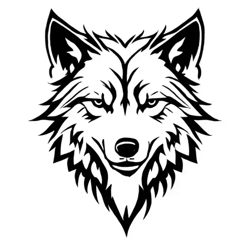 wolf head tattoo design idea