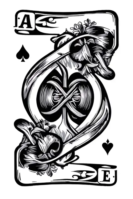 "Ace" elegant ace of spades tattoo design idea