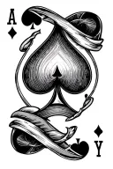 "Ace" elegant ace of spades tattoo design idea