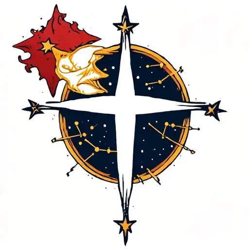 southern cross constellation tattoo design idea