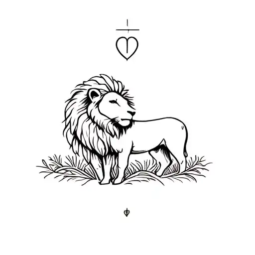 lion and lamb biblical  tattoo design idea