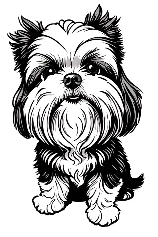 Bichon Dog and Shih Tzu Dog tattoo design idea